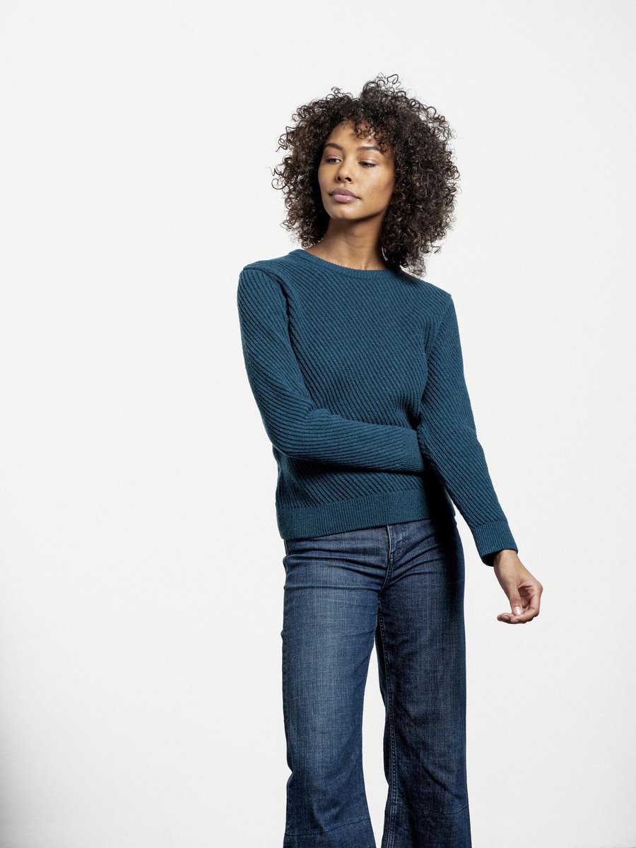 Loop.a Life DIAGONAL SWEATER Petrol bol