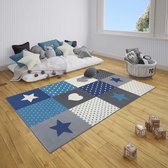 Kindervloerkleed - Lara Multi Grijs Blauw 80x150cm