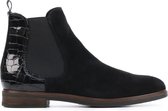 Mace Vrouwen Leren Crocoprint Chelsea boots / Laarzen / Damesschoenen M1001 sue - Zwart - maat 39