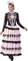 Smiffy's - Spaans & Mexicaans Kostuum - Senorita De Los Muertos - Vrouw - Roze, Zwart - Small - Halloween - Verkleedkleding