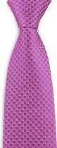 We Love Ties - Stropdas Square Dots - geweven zuiver zijde - roze / paars / wit