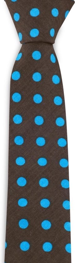 We Love Ties - Stropdassen - Stropdas Blue Dots - bruin / blauw