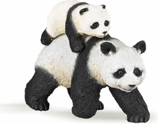 Depressie mug Perforeren Plastic speelgoed panda met baby 8 cm | bol.com
