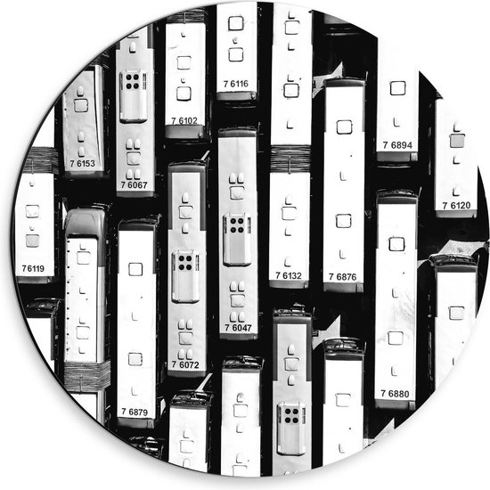 Dibond Wandcirkel - Computerspellen (zwart/wit) - 30x30cm Foto op Aluminium Wandcirkel (met ophangsysteem)