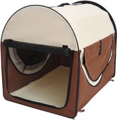 PawHut Dog sac de transport pliable marron / crème taille XL 81 x 56 x 66cm