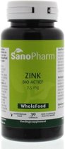 SanoPharm WholeFood Zink 7,5 Mg - 30 Capsules