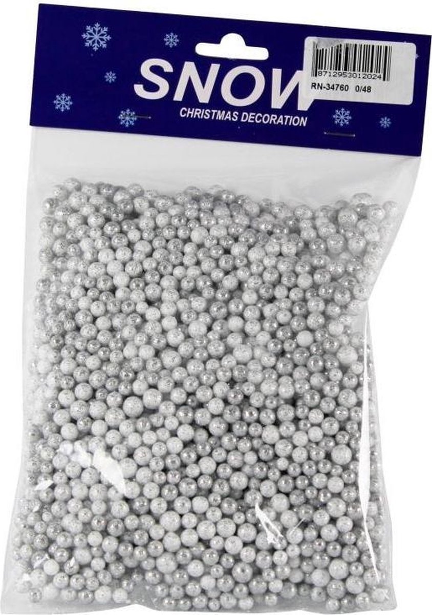 Kerstdecoratie sneeuwballen in zilver, 15 gram, van het merk Peha.