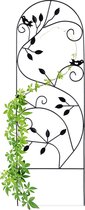 Relaxdays plantenklimrek - vogel - rankhulp - plantensteun - trellis - metaal - tuin - wit