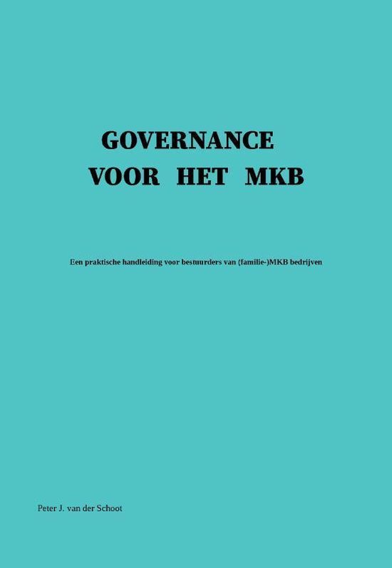 Boek cover Governance voor het MKB van Peter J. van der Schoot (Paperback)