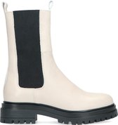 Manfield - Dames - Off white leren chelsea boots - Maat 39