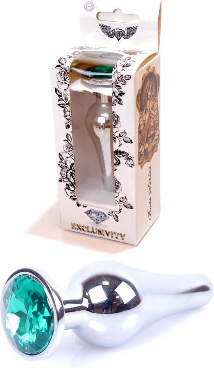 Goedkoopste Butt plug - Anaal plug -Jawellery Silver BUTT PLUG- Green