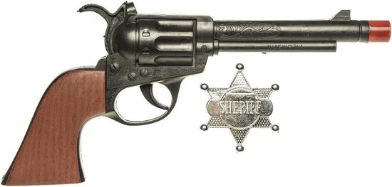 Pistolet à habiller speelgoed de cow-boy avec étoile de shérif 24 cm -  Accessoires