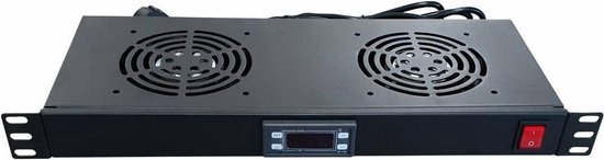 1U Fan pakket met 2 ventilatoren incl. digitale thermostaat
