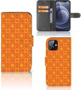 Wallet Book Case iPhone 12 | 12 Pro (6.1") Telefoonhoesje Batik Orange