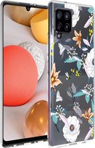 iMoshion Design voor de Samsung Galaxy A42 hoesje - Bloem - Wit