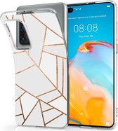 iMoshion Design voor de Huawei P40 hoesje - Grafisch Koper - Wit / Goud