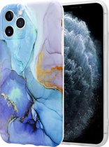Sky Is The Limit Marmer geschikt voor Apple iPhone 11 Pro hoesje met camerabescherming - donkerblauw