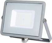 LED Bouwlamp 50 Watt - LED Schijnwerper - Viron Dana - Helder/Koud Wit 6400K - Mat Grijs - Aluminium - SAMSUNG LEDs