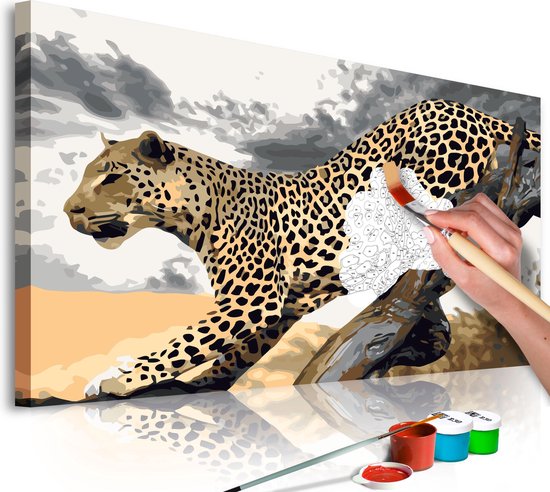 leer Onafhankelijk Berucht Doe-het-zelf op canvas schilderen - Cheetah-60x40 | bol.com