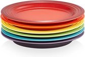 Le Creuset 6 - Delige Ontbijtbordenset 22 cm Regenboog Kleuren