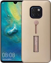 LitaLife Huawei Mate 20 Goud achterkant hoesje - Hoesje met kickstand en vinger lus strap -  Back Cover hoesje met standaard - softtouch - Shockproof Armor hoesje - Schokbestendige