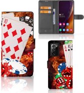 GSM Hoesje Geschikt voor Samsung Galaxy Note20 Ultra Wallet Book Case Personaliseren Casino