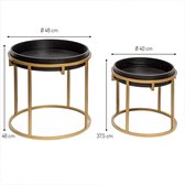 Eazy Living Bijzettafel Set Catherine  Ø 48 cm - Ø 40 cm