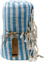 Katoenen Pareo Strandlaken - Handdoek - Hemelsblauw - 100 x 180cm