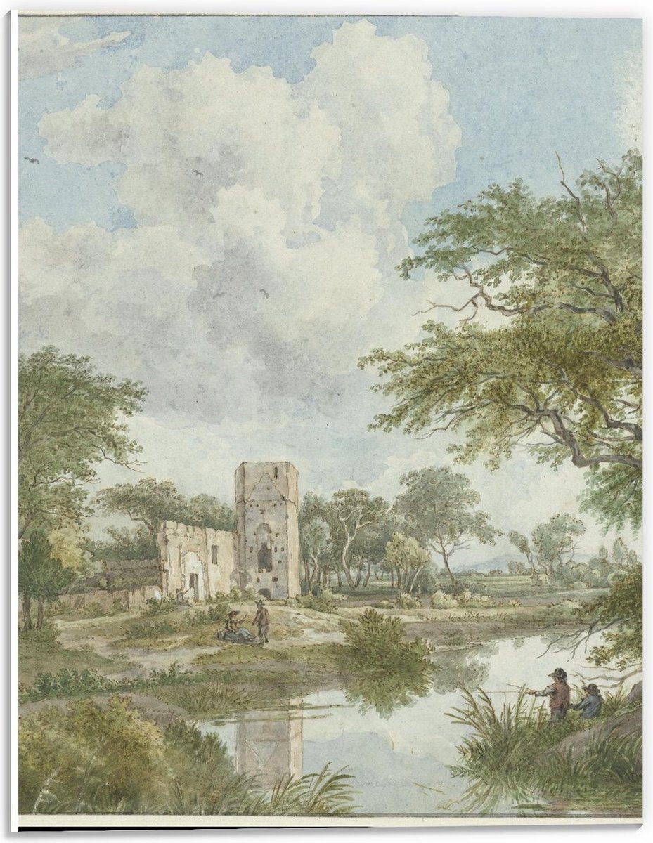 Forex - Oude meesters - Landschap met kasteelruïne, Wybrand Hendriks - 30x40cm Foto op For