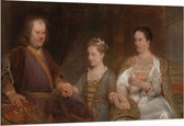 Dibond - Oude Meesters - H. Boerhaave met M. Drolenvaux dochter, Aert de Gelder - 150x100cm Foto op Aluminium (Wanddecoratie van metaal)