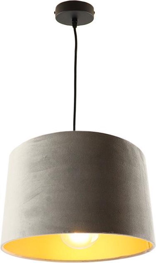 Olucia Urvin - Moderne Hanglamp - Stof - Goud;Grijs - Rond - 30 cm