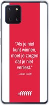 Samsung Galaxy Note 10 Lite Hoesje Transparant TPU Case - AFC Ajax Quote Johan Cruijff #ffffff