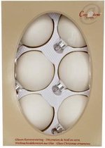 KERSTBALLEN SET 6 STUKS | KERSTVERSIERING | MAT IN WIT | 7CM | GLAS IN VENSTERDOOS