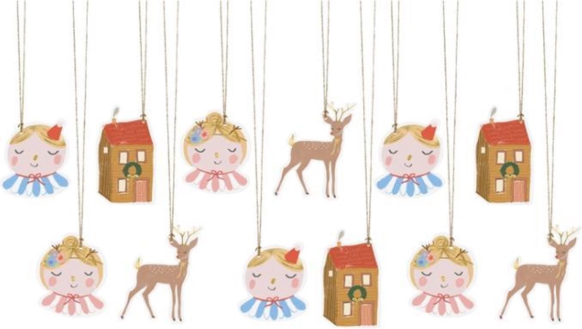 Santa - Gift tags 12 stuks
