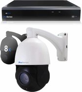 ProSeries Sony camerabewaking set met 8 x bekabelde 5MP bestuurbare PTZ Dome camera