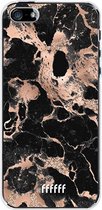 iPhone SE (2016) Hoesje Transparant TPU Case - Rose Gold Marble #ffffff