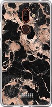 Nokia 7 Plus Hoesje Transparant TPU Case - Rose Gold Marble #ffffff