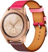 Leer Smartwatch bandje - Geschikt voor  Samsung Galaxy Watch leren band 42mm - knalroze/roodbruin - Horlogeband / Polsband / Armband