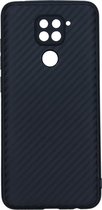 Carbon Softcase Backcover Xiaomi Redmi Note 9 hoesje - Zwart