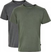 Minymo T-shirt Jongens Katoen Grijs/groen 2 Stuks Maat 122