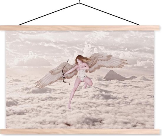 Cupidon ange abattant avec un arc et une flèche affiche scolaire