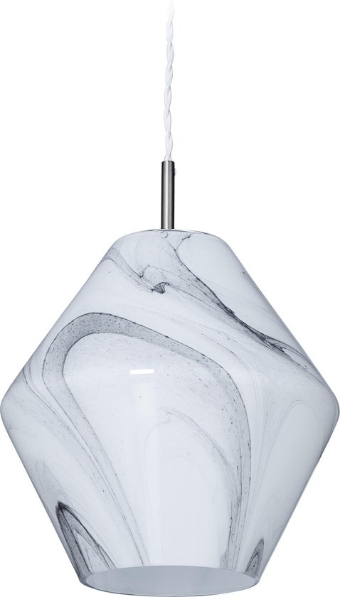 relaxdays hanglamp marmer look - keukenlamp - pendellamp - plafondlamp -  lampenkap glas | bol.com