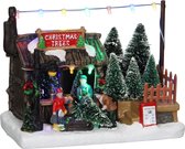 Luville Kerstdorp Miniatuur Kerstboom Kraam - L18 x B10,5 x H14 cm