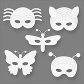 Insectenmaskers, H: 14-17 cm, B: 19,5-23 cm, 230 gr, wit, 16 stuk/ 1 doos