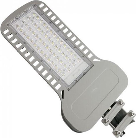 LED Straatlamp Slim - Straatverlichting - Viron Unato - 100W - Natuurlijk Wit 4000K - Waterdicht IP65 - Mat Grijs - Aluminium - SAMSUNG LEDs