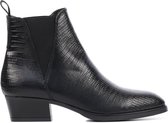 Mace Vrouwen Leren Slangenprint Chelsea boots / Laarzen / Damesschoenen M1003 - Zwart - maat 38