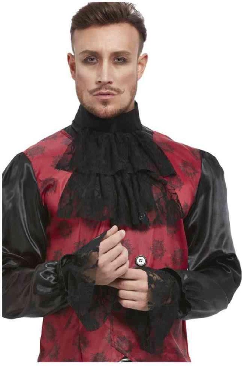 Smiffys - Cravat & Cuff Kostuum Accessoire Set - Zwart