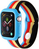 Apple watch 4|5|6 bandje 42mm - 44mm large siliconen blauw - rood - geel - zwart Watchbands-shop.nl