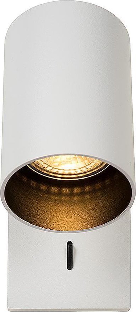 Atmooz - Wandspot Nuo - wit - Opbouwspot - Wandlamp met 1 lichtbron - Industrieel - Woonkamer / Slaapkamer - Hoogte 12cm - Metaal