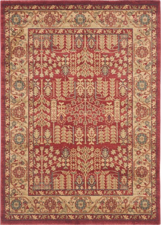 Safavieh Traditioneel Geweven Binnen Vloerkleed, Mahal Collectie, MAH697, in Rood & Natuurlijk, 122 X 170 cm